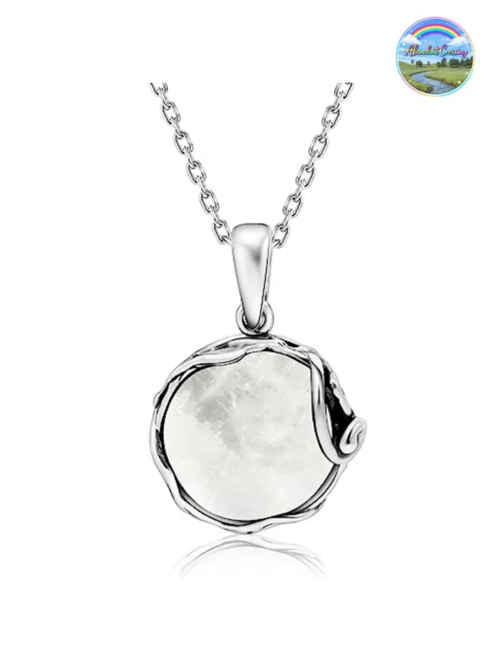 925 Sterling Silver Moonstone Pendant Necklace Women June Birthstone Jewelry